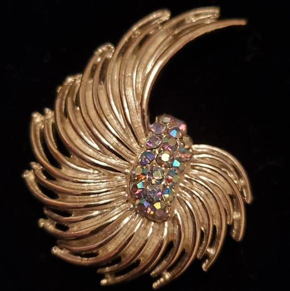 Vintage Silver Jeweled Brooch - Picture 4 of 4